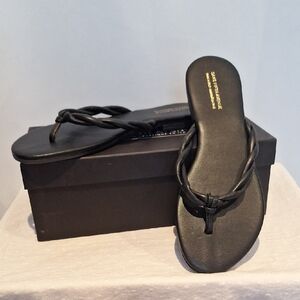 Saks Fifth Avenue Black Twisted Sandals Size 10